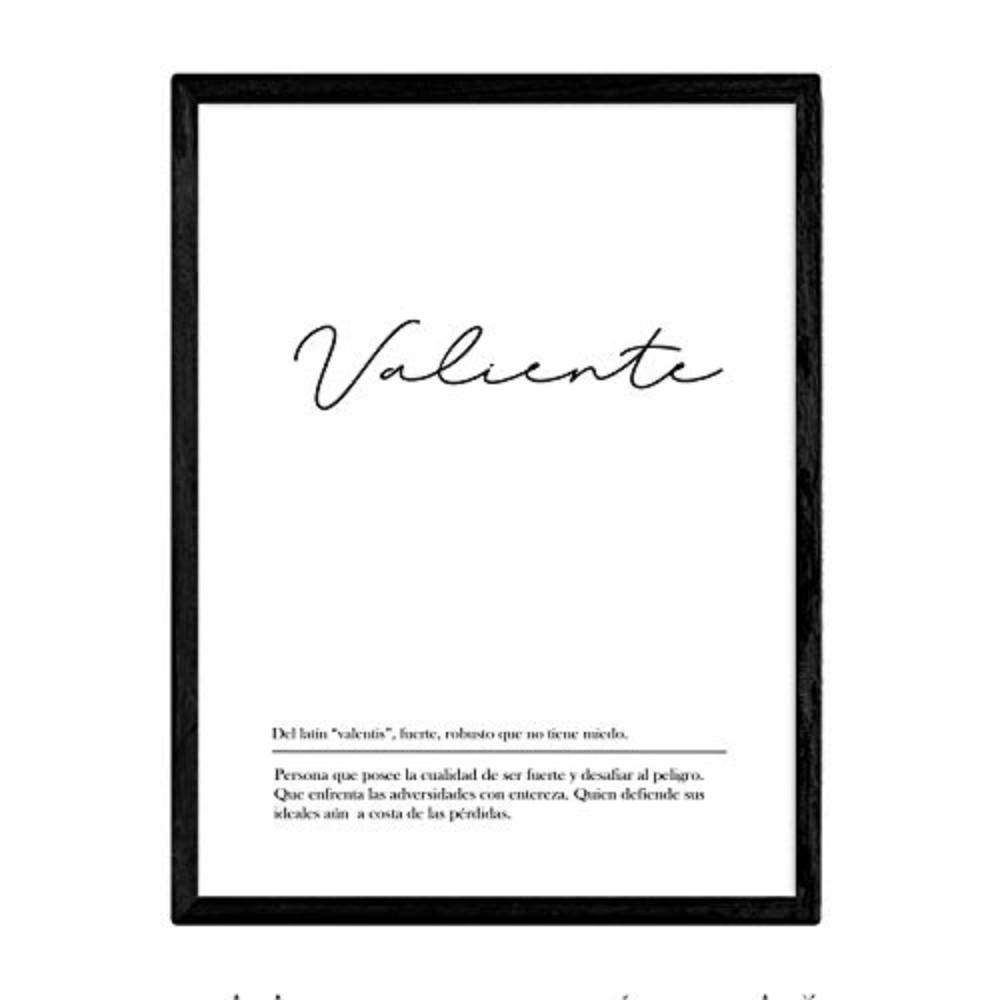 POSTER Wortkunst Valiente Nordisch A3 Schwarzer Rahmen - Schwarz, Papier (29.7/5/42cm) - Nacnic