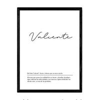 POSTER Wortkunst Valiente Nordisch A3 Schwarzer Rahmen - Schwarz, Papier (29.7/5/42cm) - Nacnic