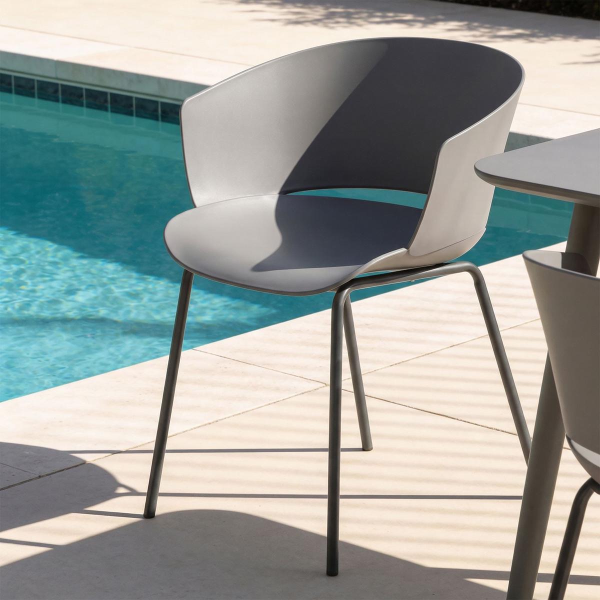 GARTENSTÜHLE NIVEL 4ER-SET - Grau, Textil (60/80/56cm) - IDIMEX
