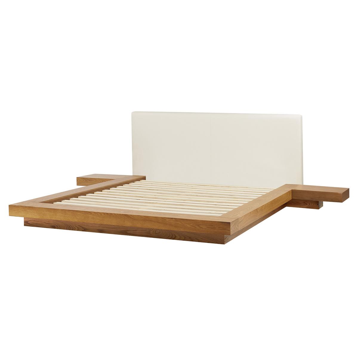 BETT mit Lattenrost 160/200 cm Heller Holzfarbton Zen - Hellbraun, Holzwerkstoff (160/200cm) - Beliani