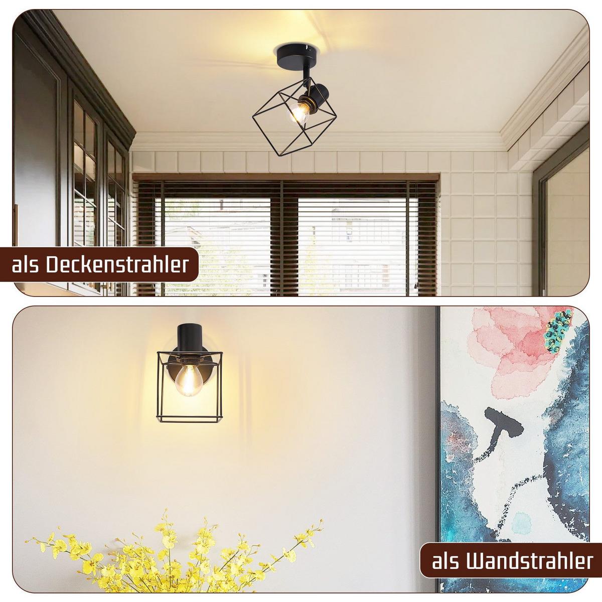 DECKENSTRAHLER Fürth 1-flammig 10/10/15 cm - Schwarz, Metall (10/10/15cm) - Nettlife