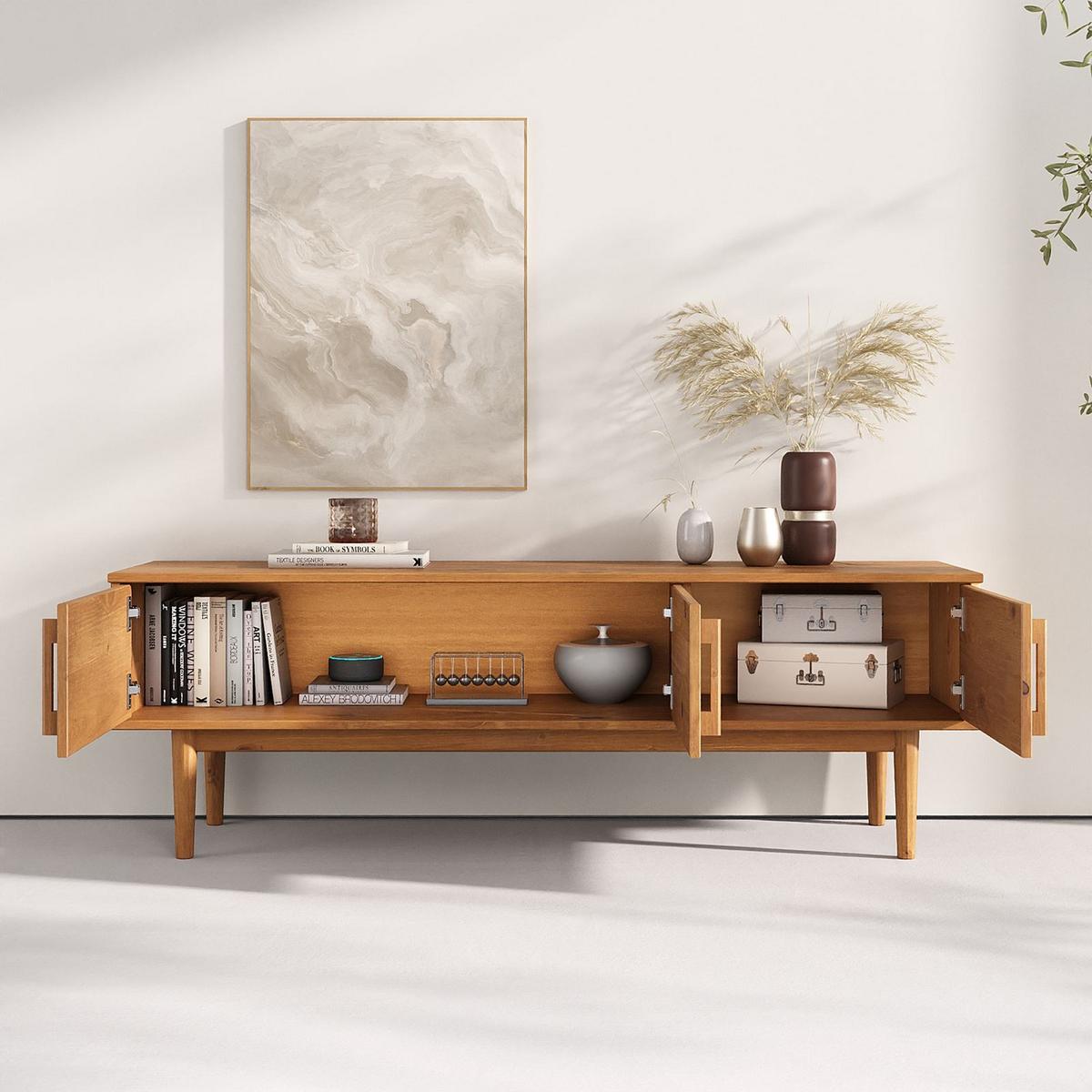 LOWBOARD TECCA - Eichefarben, Holz (145/48/41cm) - IDIMEX