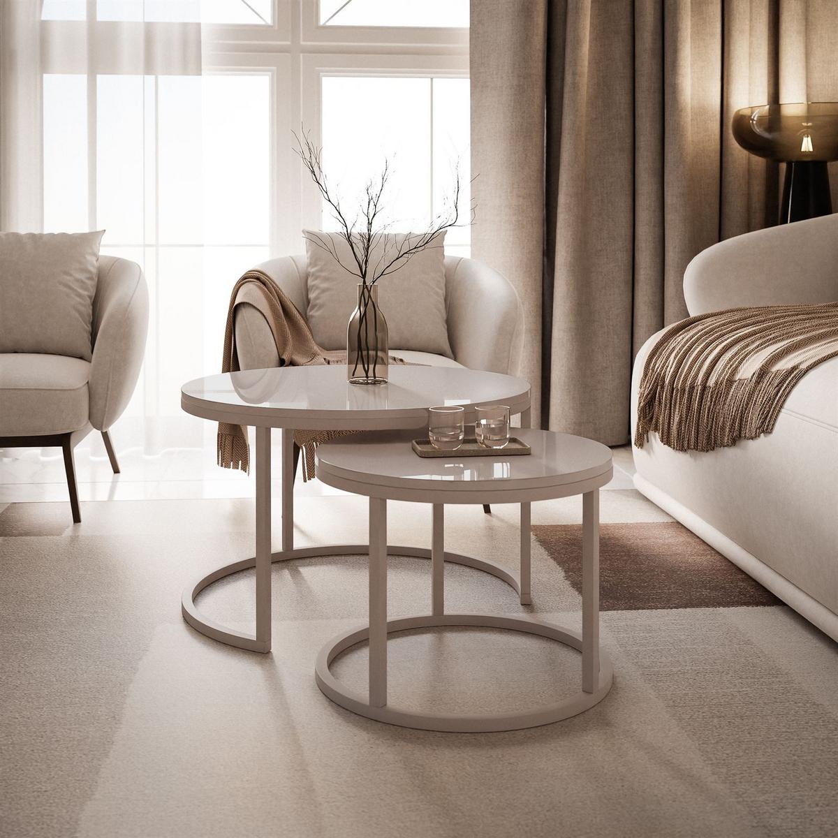 COUCHTISCH CIRI 2-in-1 KASCHMIR - Beige, Holzwerkstoff (70/70/48cm) - Lookway