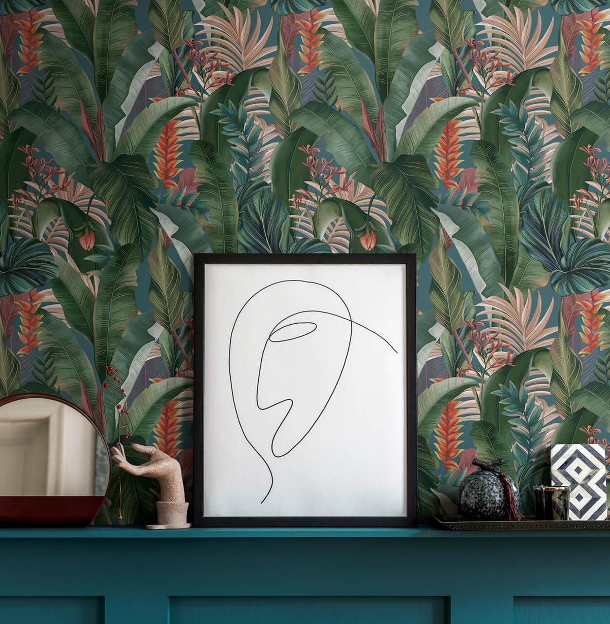 VLIESTAPETE Bunt 53/1005 cm - Petrol, Textil (53/1cm) - KUNSTLOFT