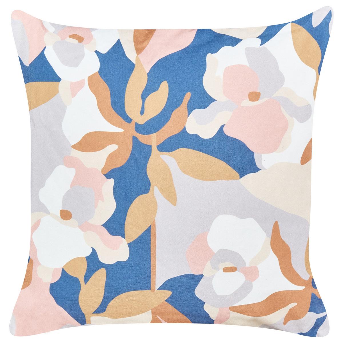 GARTENKISSEN 2er-Set Blumenmuster mehrfarbig 45/45 cm Verezzi - Multicolor, Textil (45/45cm) - Beliani