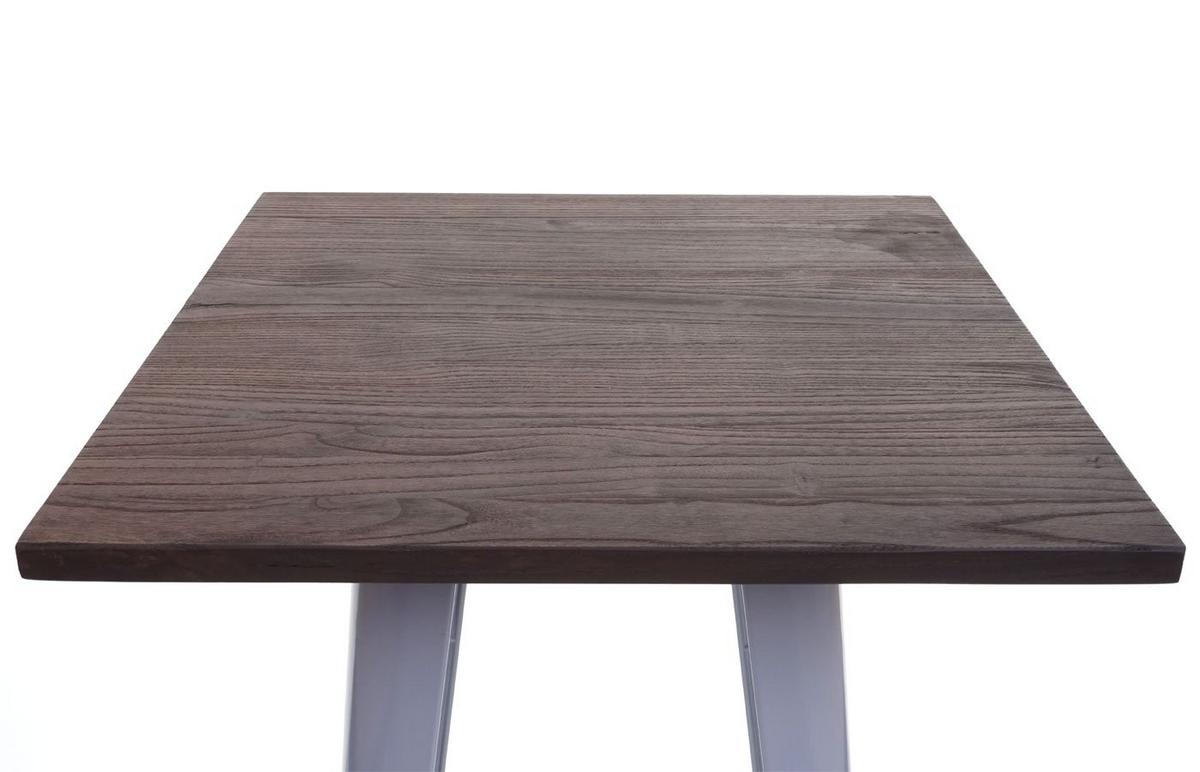 STEHTISCH INKL. HOLZ-TISCHPLATTE rechteck Grau - Grau, Holz (60/60/107cm) - MCW