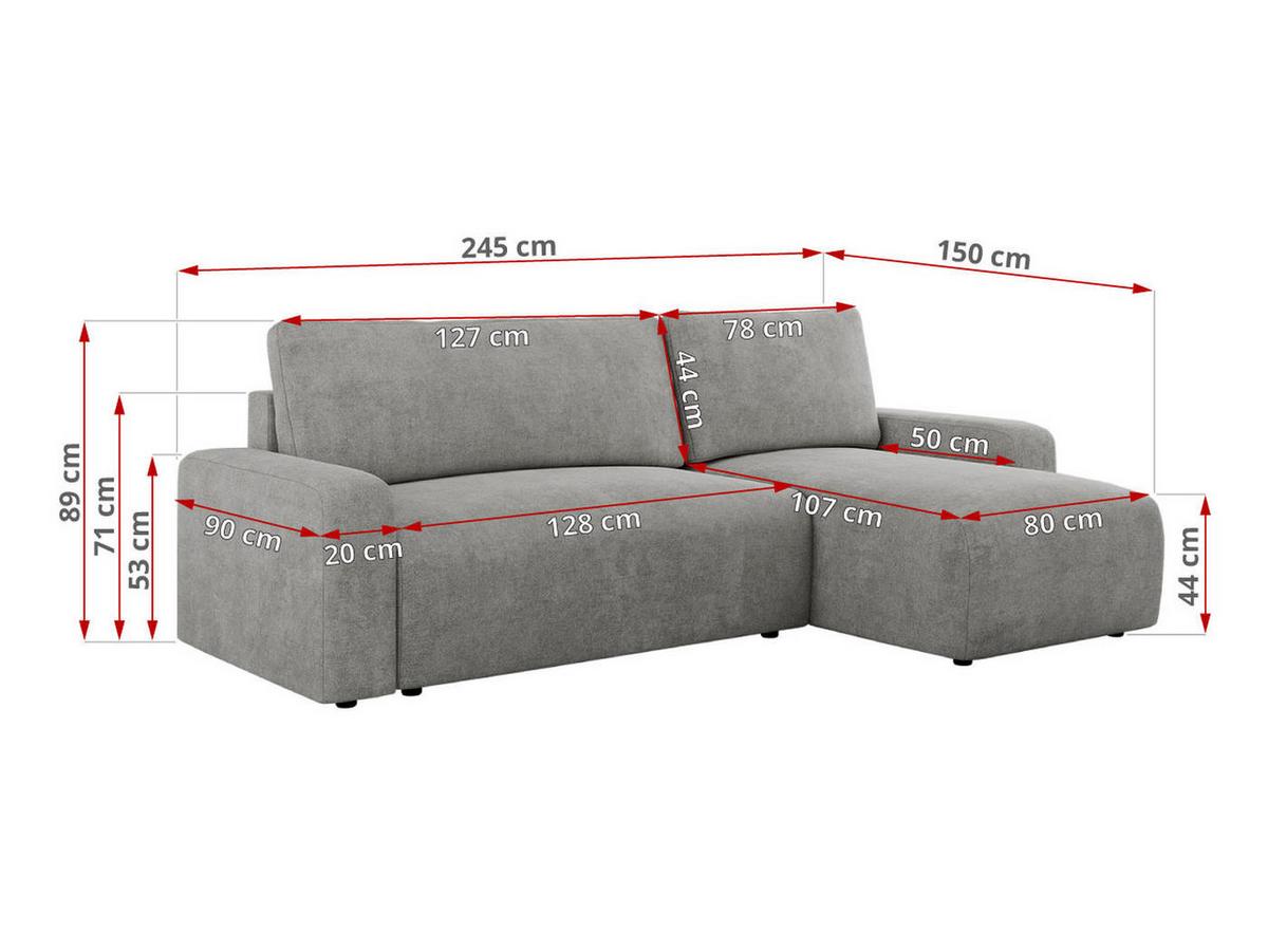 ECKSOFA ARGOS Hellgrau Struktur - Hellgrau/Schwarz, Kunststoff/Textil (245/150cm) - MKS