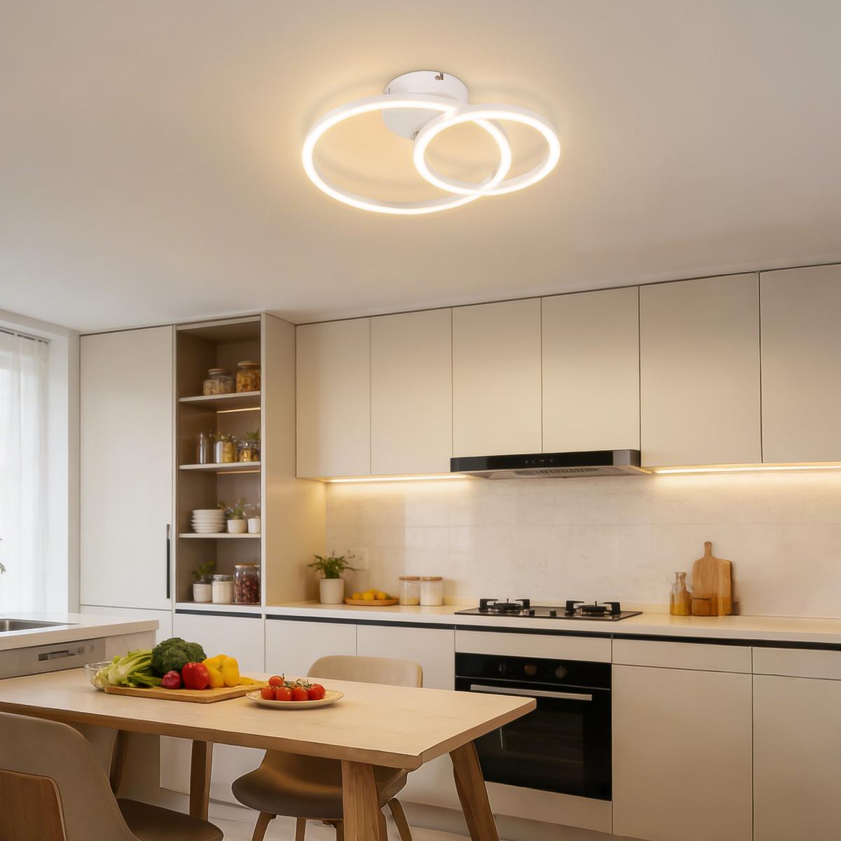 LED DECKENLEUCHTE Lioren 40.5/30/6.7 cm - Weiß, Kunststoff (40.5/30/6.7cm) - ZMH