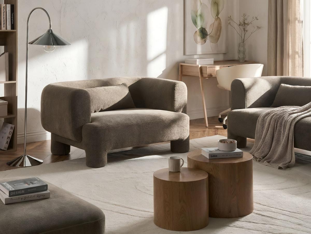 2-SITZER-SOFA Stoff Braun Hogbo - Braun, Textil (145/73/93cm) - Beliani