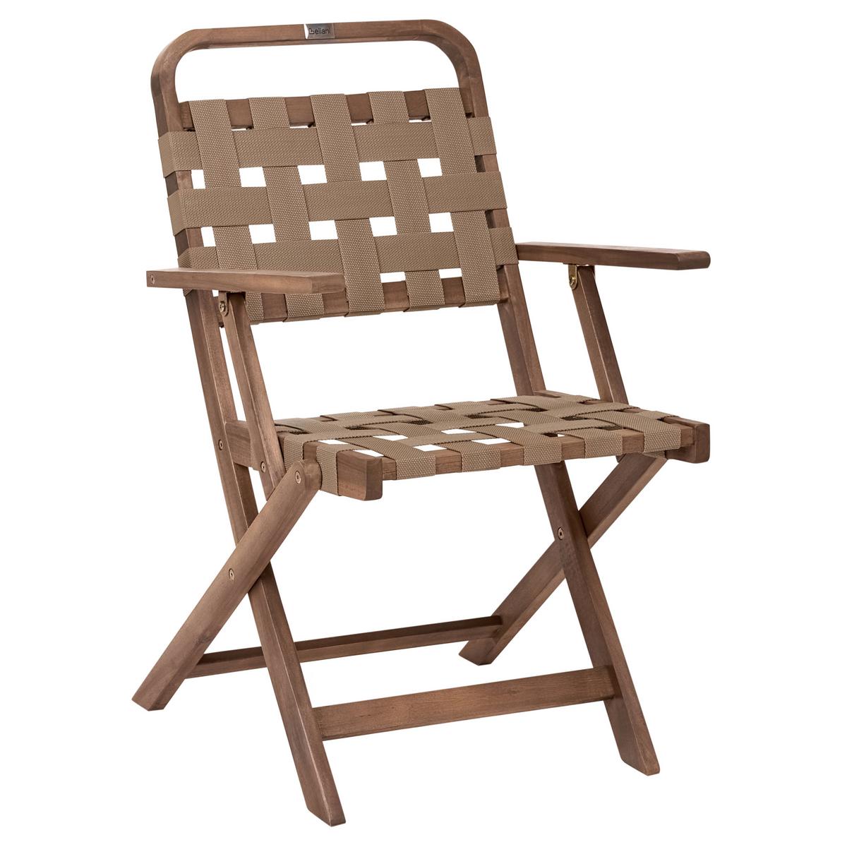 GARTENSTUHL 2er Set Akazienholz Braun Milzano - Braun, Holz (54/117/52cm) - Beliani
