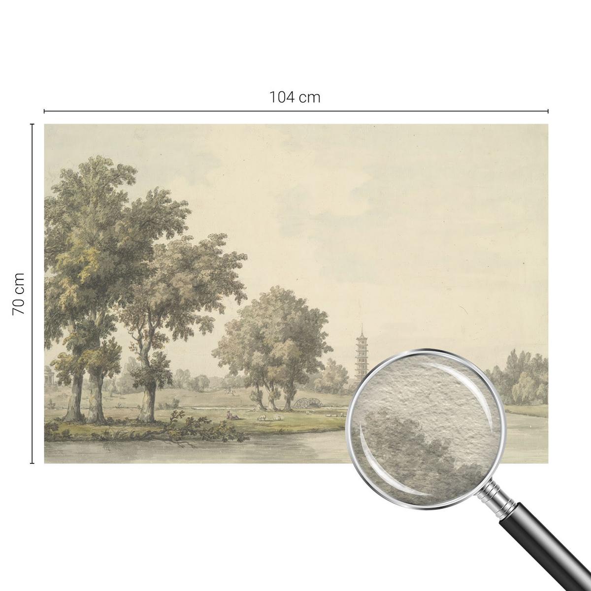 FOTOTAPETE 104x70 cm - Ein ruhiger Park - Grau, Textil (104/70cm) - Wallfluent