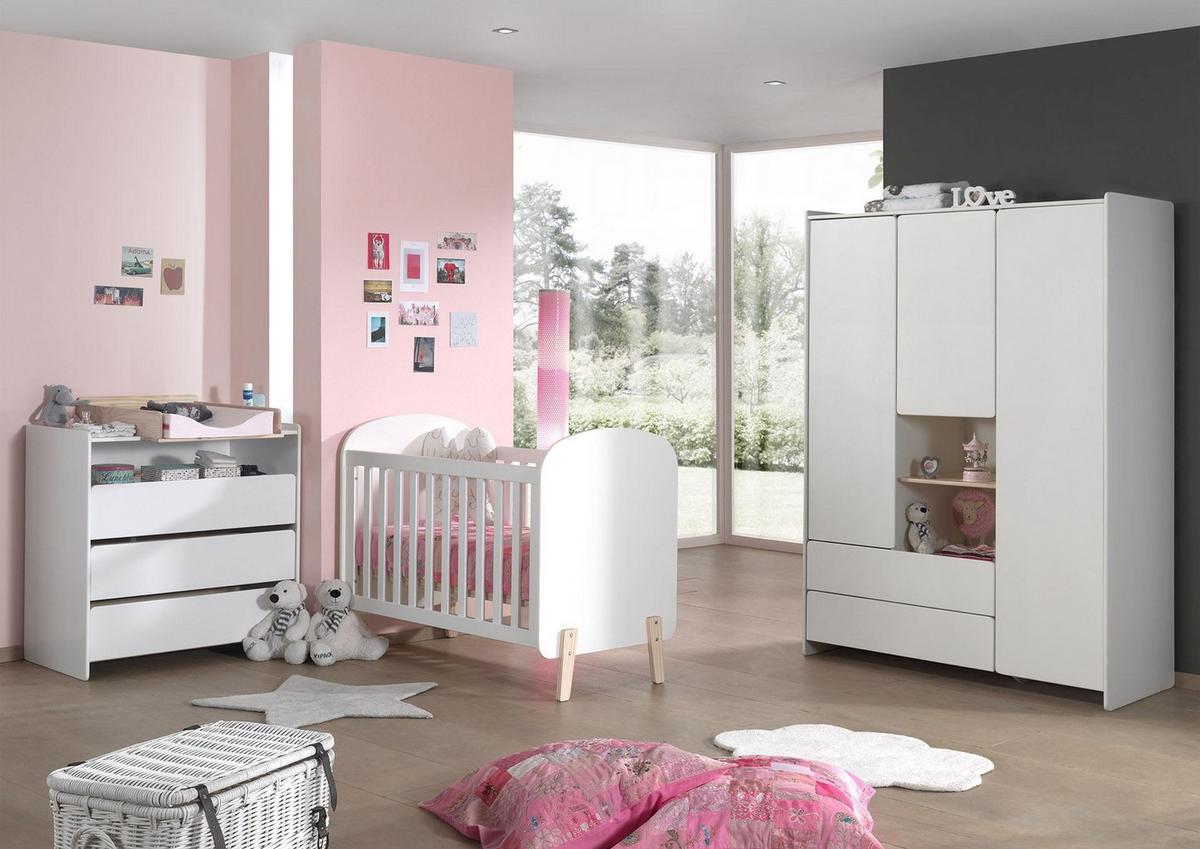 BABYZIMMEREINRICHTUNG Karilynn 4 Komplettset Massivholz+MDF Weiß - Weiß, Holz (352/190/74cm) - 58aufmkessel