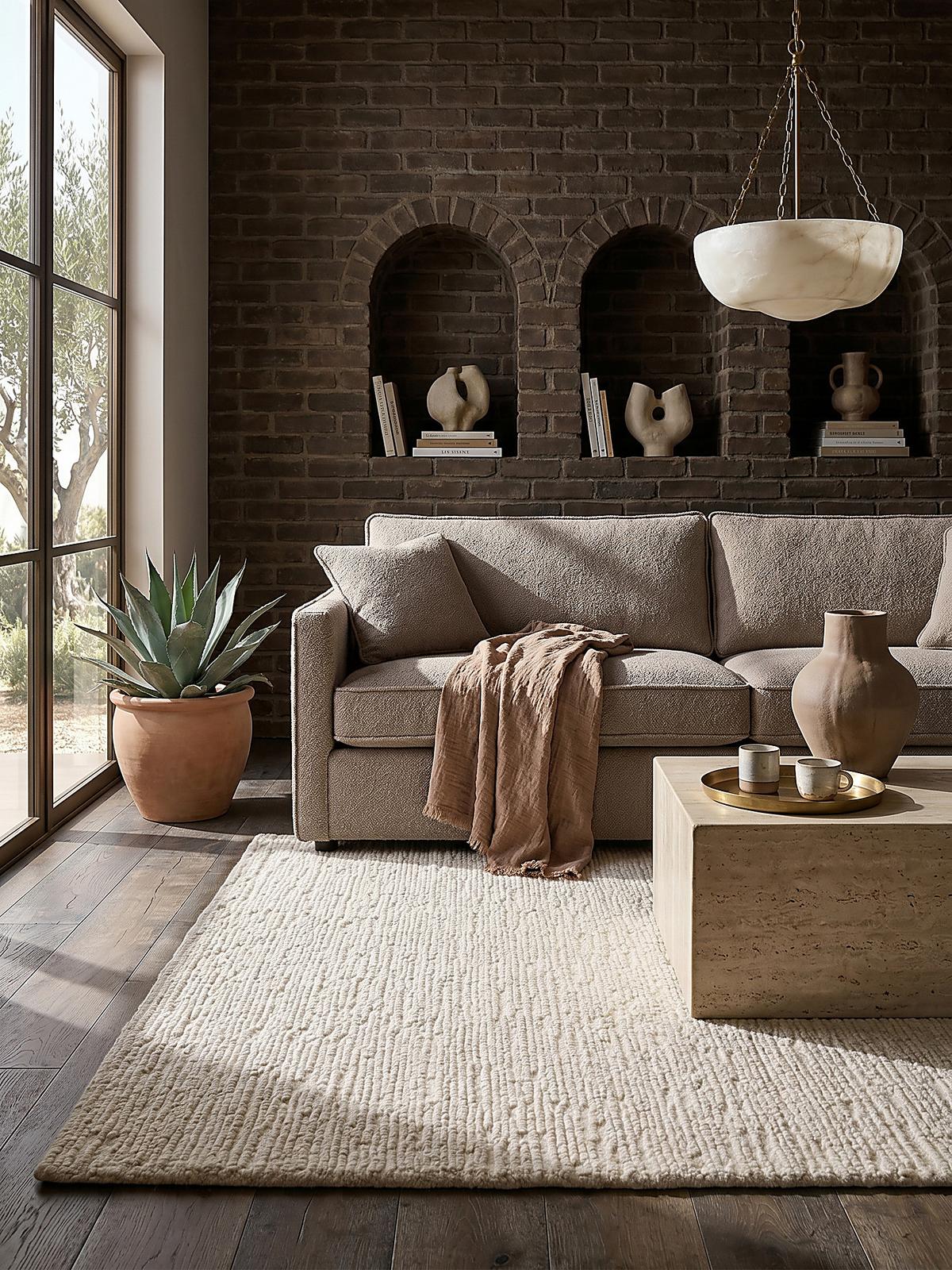 WOLLTEPPICH ALNE, einfarbig, Creme, 200 x 290 cm - Creme, Textil (290/200cm) - KADIMA DESIGN
