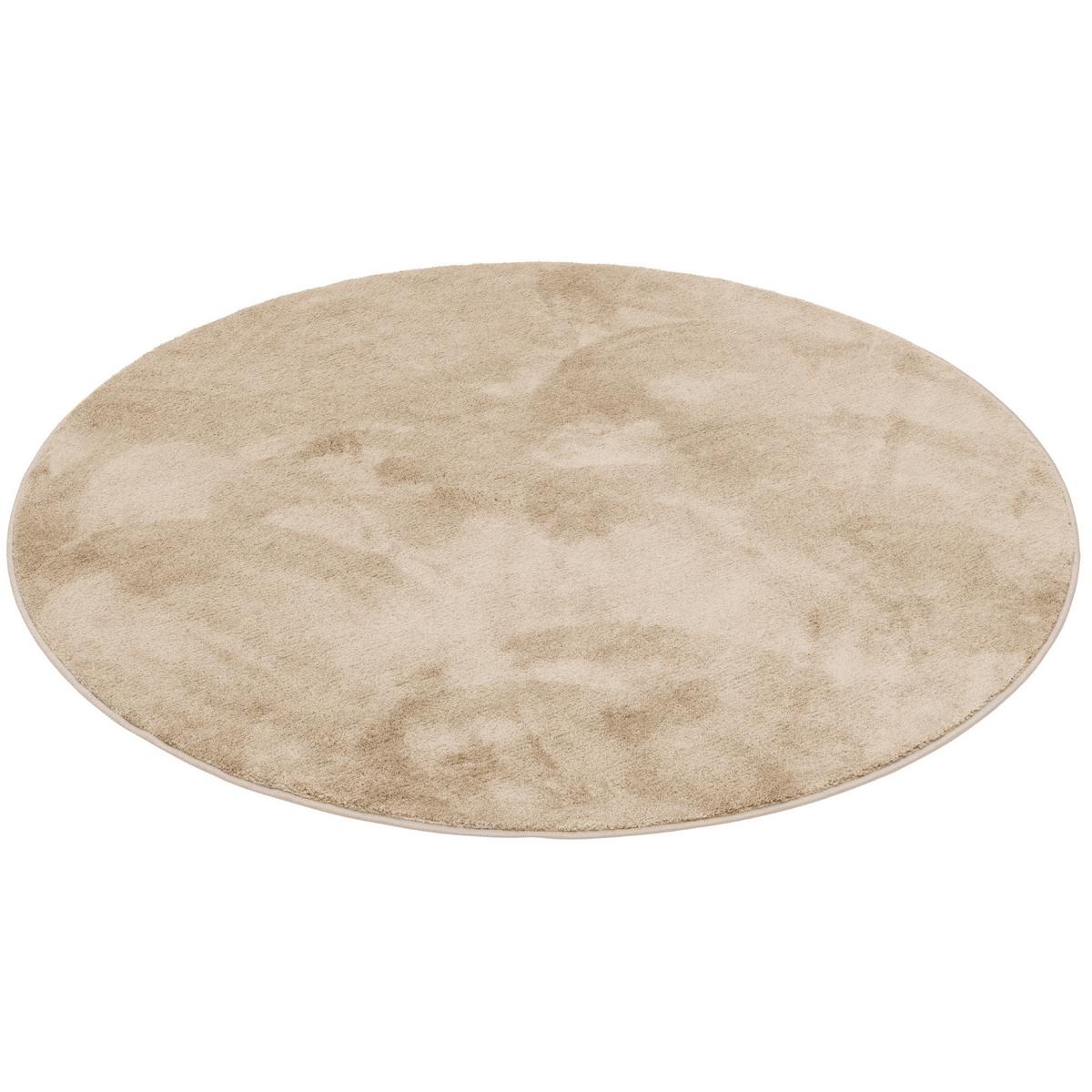 HOCHFLOR LANGFLOR TEPPICH SUPER SOFT MELIA RUND - Beige, Textil (120/120cm) - Pergamon