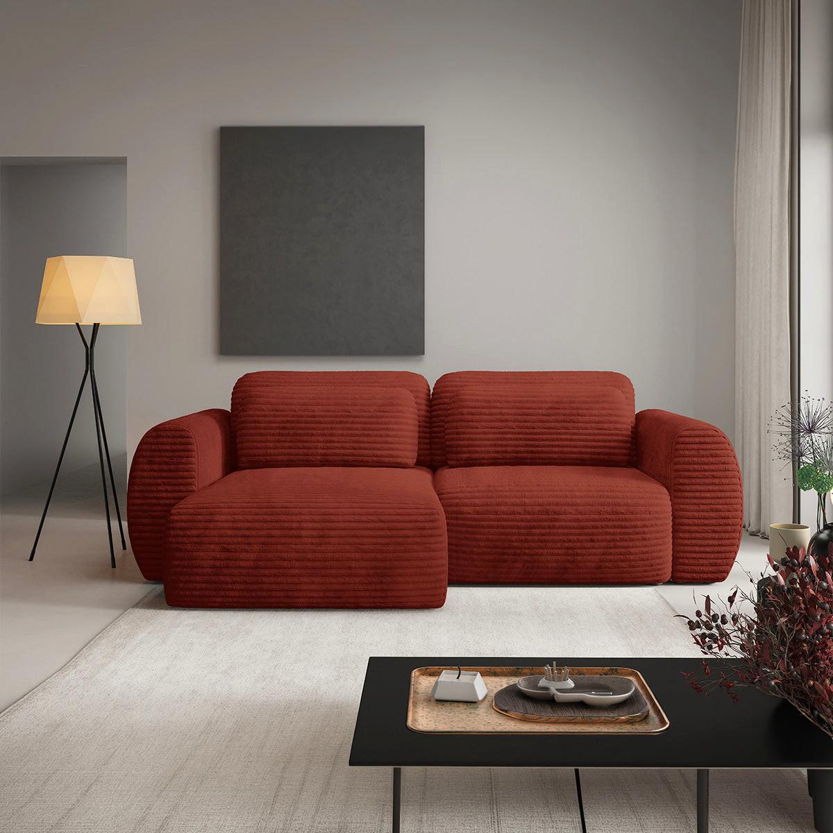 ECKSOFA Camilla 3 Sitzplätze Terracotta - Orange, Holz (270/165cm) - Petits-meubles