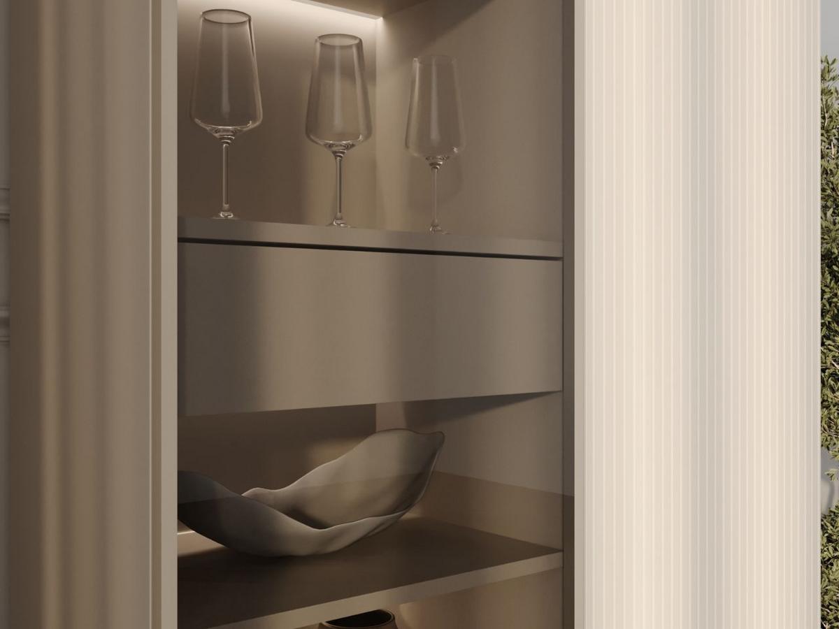 VITRINE Kaschmir 104/166/39 cm Deo - Kaschmir/Champagner, Glas/Naturmaterialien (104/166/39cm) - Graingold