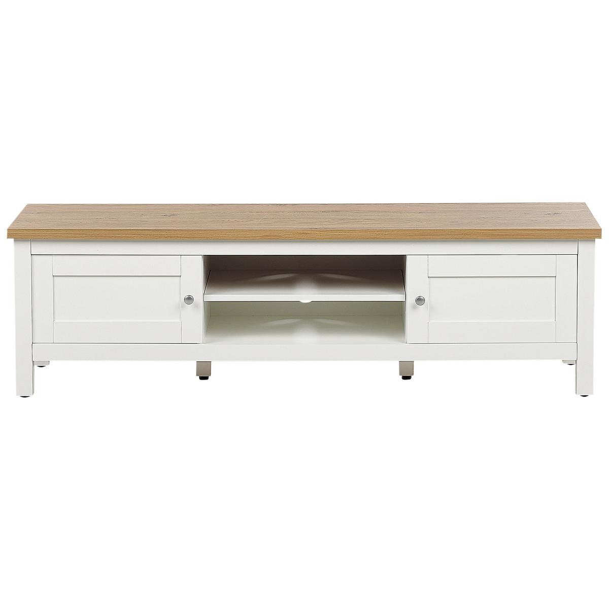 TV-MÖBEL Cremeweiß Atoca - Creme/Weiß, Holzwerkstoff (140/41/39cm) - Beliani