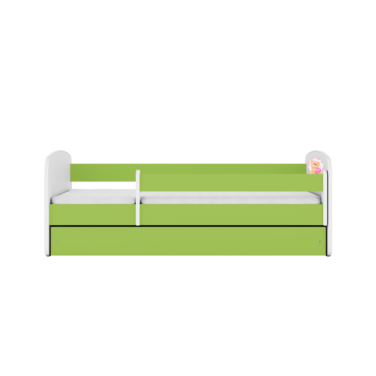 KINDERBETT Schmetterlingsbär mit Schublade 160/80 90/61/164 - Grün, Holzwerkstoff (80/160cm) - RAUMHIRSCH FURNITURE
