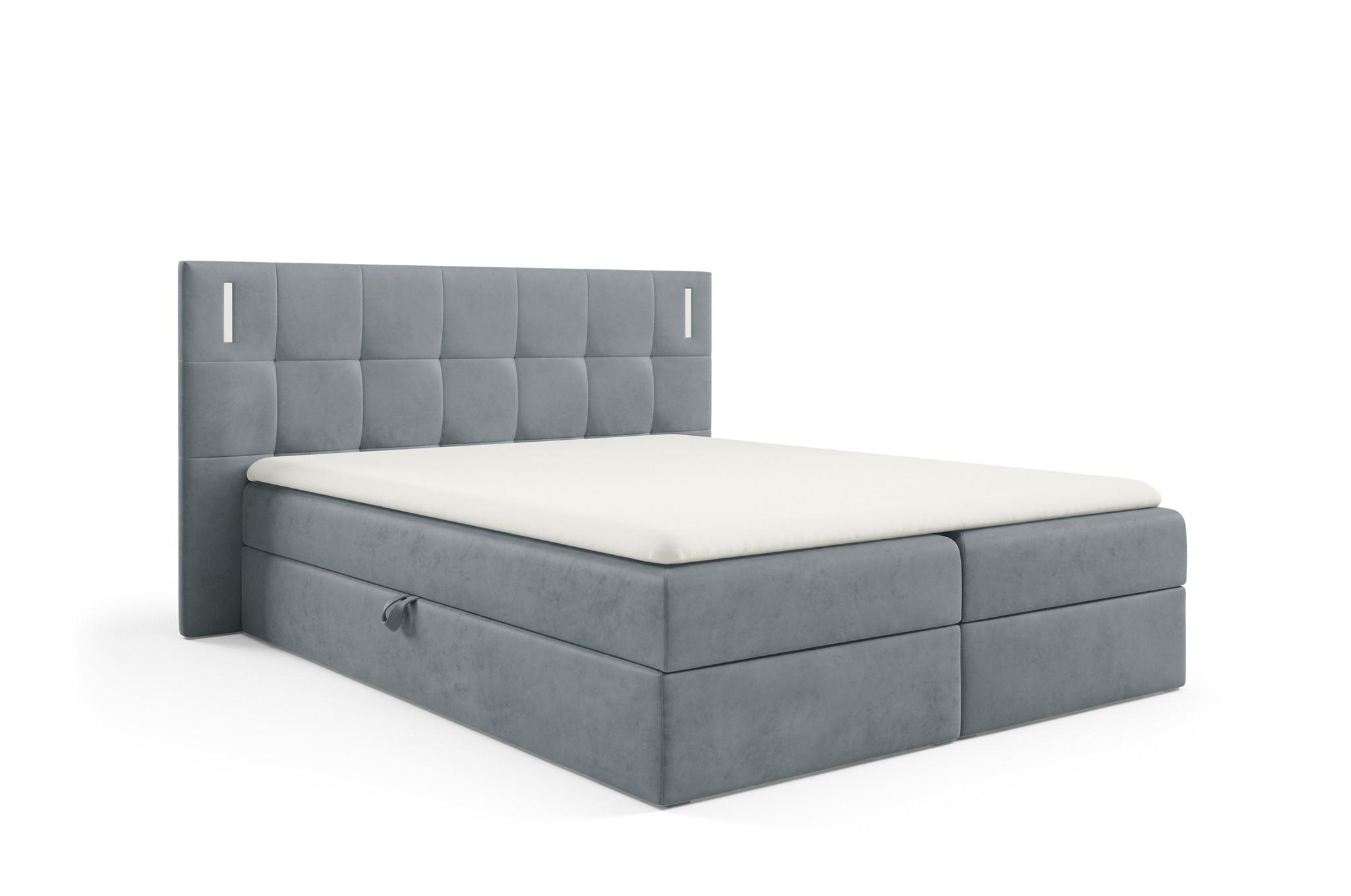 BOXBETT Martim - Grau, Holzwerkstoff/Textil (160/200cm) - Fun Möbel