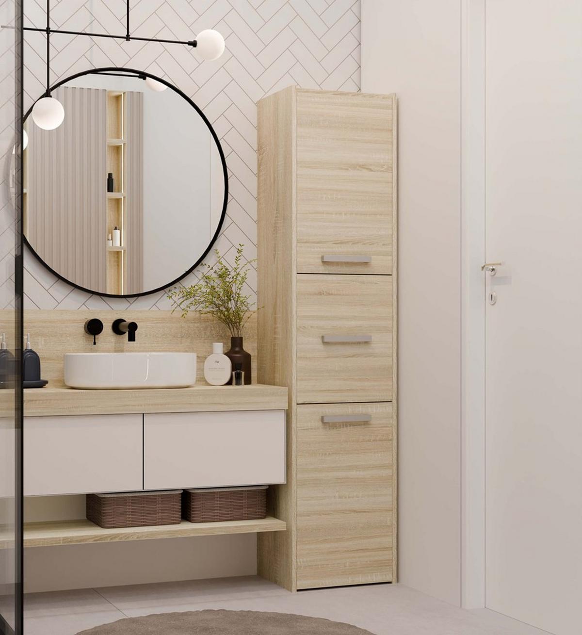 BADEZIMMERSCHRANK Sonoma 40/170/30 - Sonoma Eiche, Holzwerkstoff (40/170/30cm) - RAUMHIRSCH FURNITURE