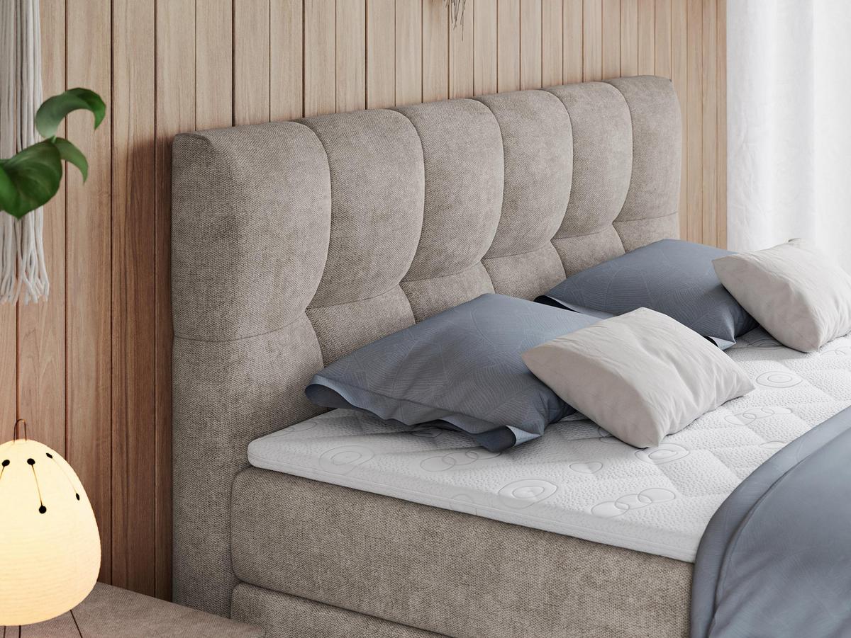 BOXSPRINGBETT ALVIN KING 120/200 Beige Struktur - H4 - Beige, Holz/Textil (120/200cm) - MKS