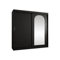 SCHWEBETÜRENSCHRANK Selfie 200 cm - Silberfarben/Schwarz, Holzwerkstoff/Kunststoff (200/200/62cm) - MIRJAN24