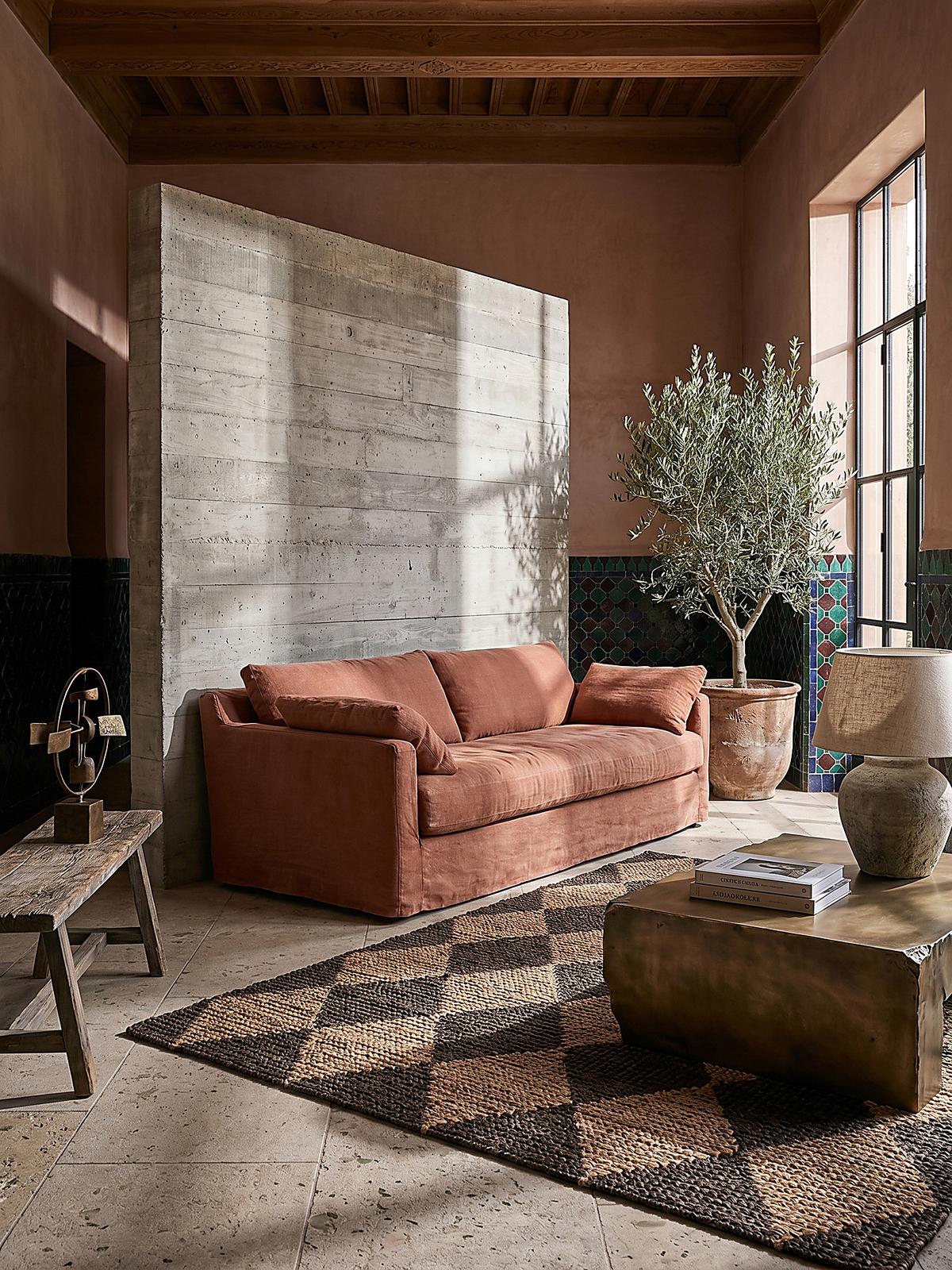 JUTETEPPICH BAIN, mit Rautenmuster, Braun, 160 x 230 cm - Braun, Textil (230/160cm) - KADIMA DESIGN