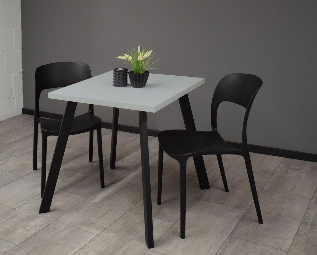 BARTISCH Eirene 70x70x75 schwarz matt/aqua matt lack - Hellblau, Metall (70/70/75cm) - 58aufmkessel