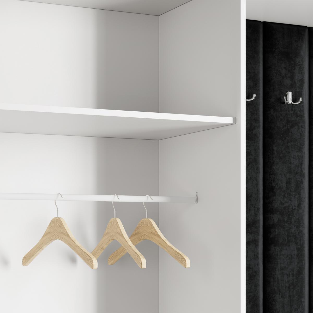 GARDEROBENSCHRANK REMA 120/240/60 cm Modern Kaschmir - Kaschmir/Schwarz, Holzwerkstoff (120/240/60cm) - MASSENO