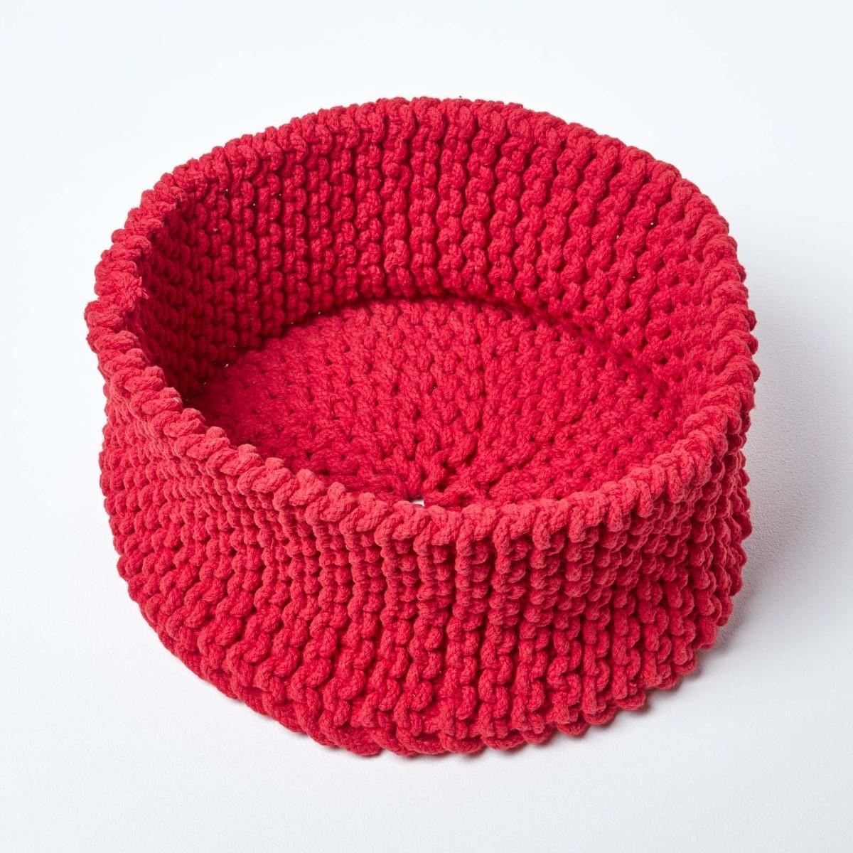 AUFBEWAHRUNGSKORB Baumwolle 37/21 cm - Rot, Textil (37/37/21cm) - Homescapes