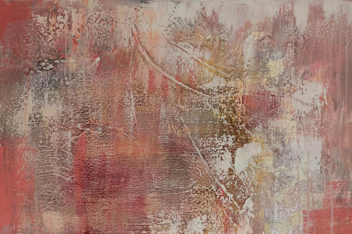 ACRYLBILD HANDGEMALT 80/120 cm - Pink/Rot, Holz/Textil (80/120cm) - KUNSTLOFT