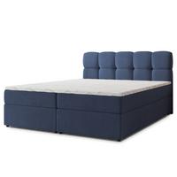 BOXBETT MERU 180x200 cm mit Matratze und Topper - Blau - Blau, Holz (180/200cm) - MASSENO