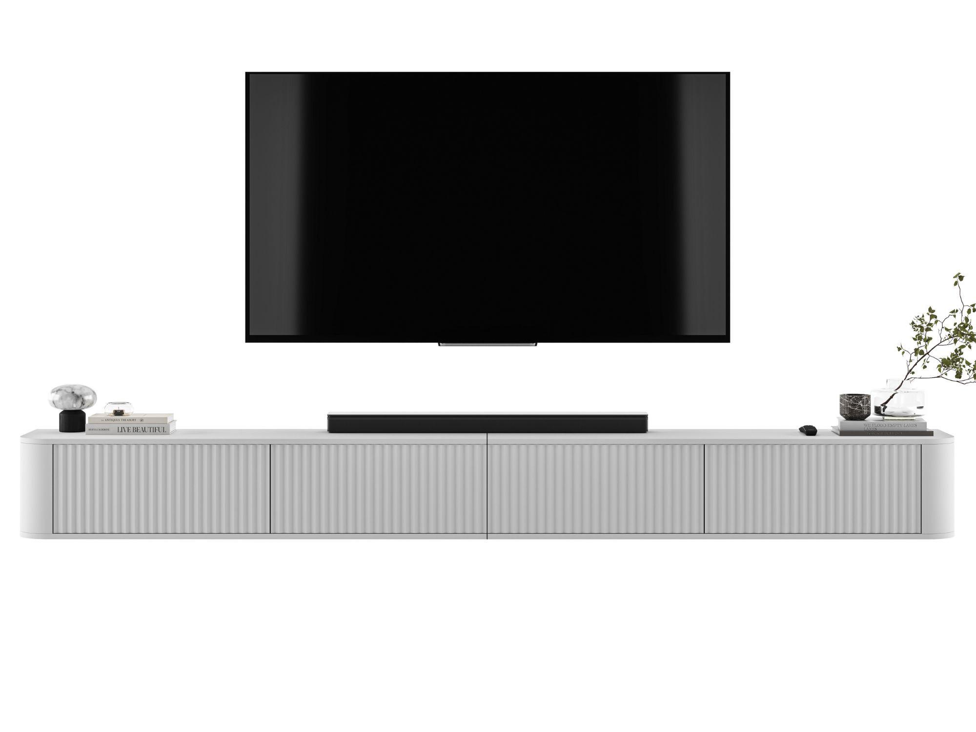 TV-LOWBOARD 2er-Set Aurora Weiß matt 280 cm - Weiß, Holzwerkstoff (280/30/35cm) - Meble Lindner