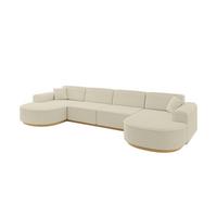 WOHNLANDSCHAFT MARI-U2-v2 - 388x171x83 cm Beige Bouclé - Beige, Holzwerkstoff/Textil (388/83/171cm) - ALTDECOR
