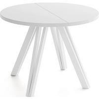 ESSTISCH Ravero runder ausziehbarer, Weiß 100-180/100/77 cm - Weiß, Holz/Holzwerkstoff (100/180/76.5cm) - WFL GROUP