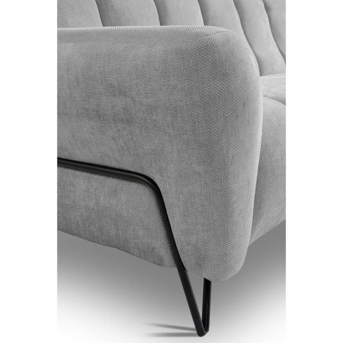 SITZGARNITUR Volare Sofas+Sessel, ohne Schlaffunktion, Grau - Schwarz/Grau, Textil/Metall (220/83/98cm) - Beautysofa
