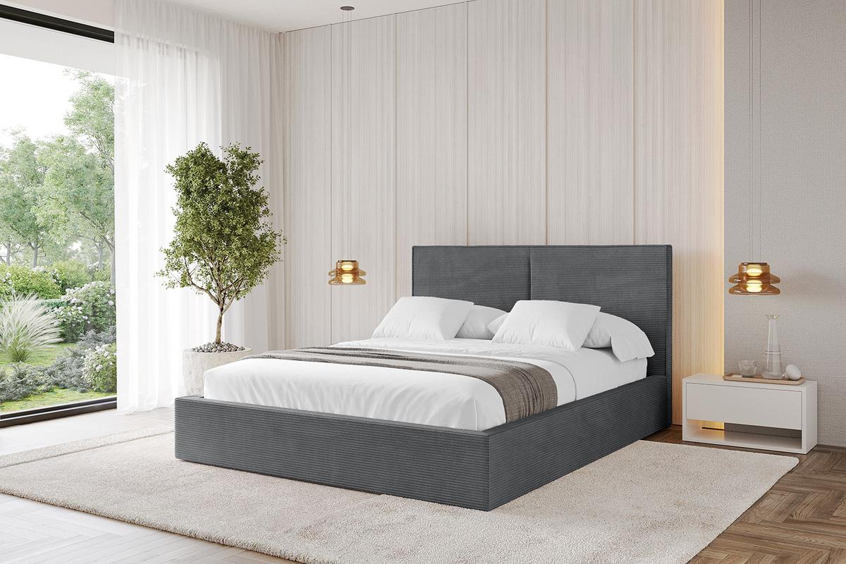 POLSTERBETT mit Bettkasten und Lattenrost, Boxbett ohne Matratze - VANTO 180x200 Dunkelgrau - Anthrazit, Holzwerkstoff/Textil (180/200cm) - ALTDECOR