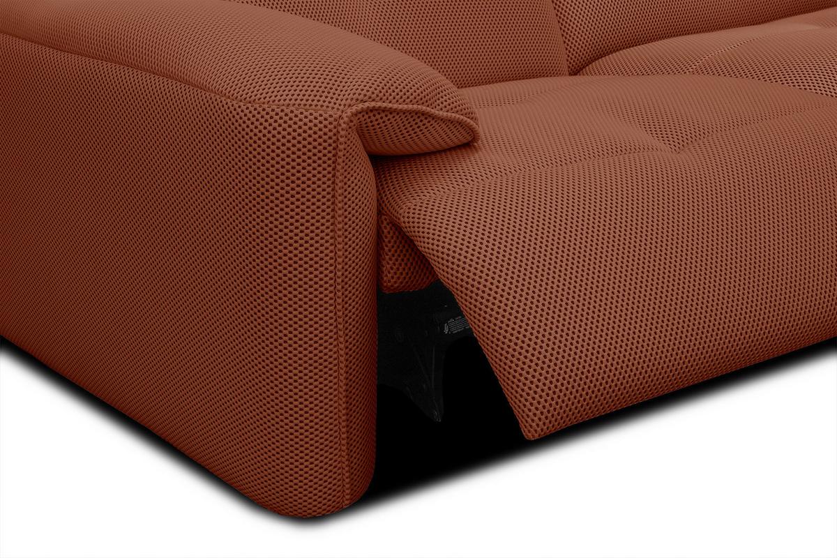 ECKSOFA TRENTO 4-Sitzer mit 1 Relaxfunktion, dunkelorange - Dunkelorange/Schwarz, Holzwerkstoff/Kunststoff (262/165cm) - Wozimo