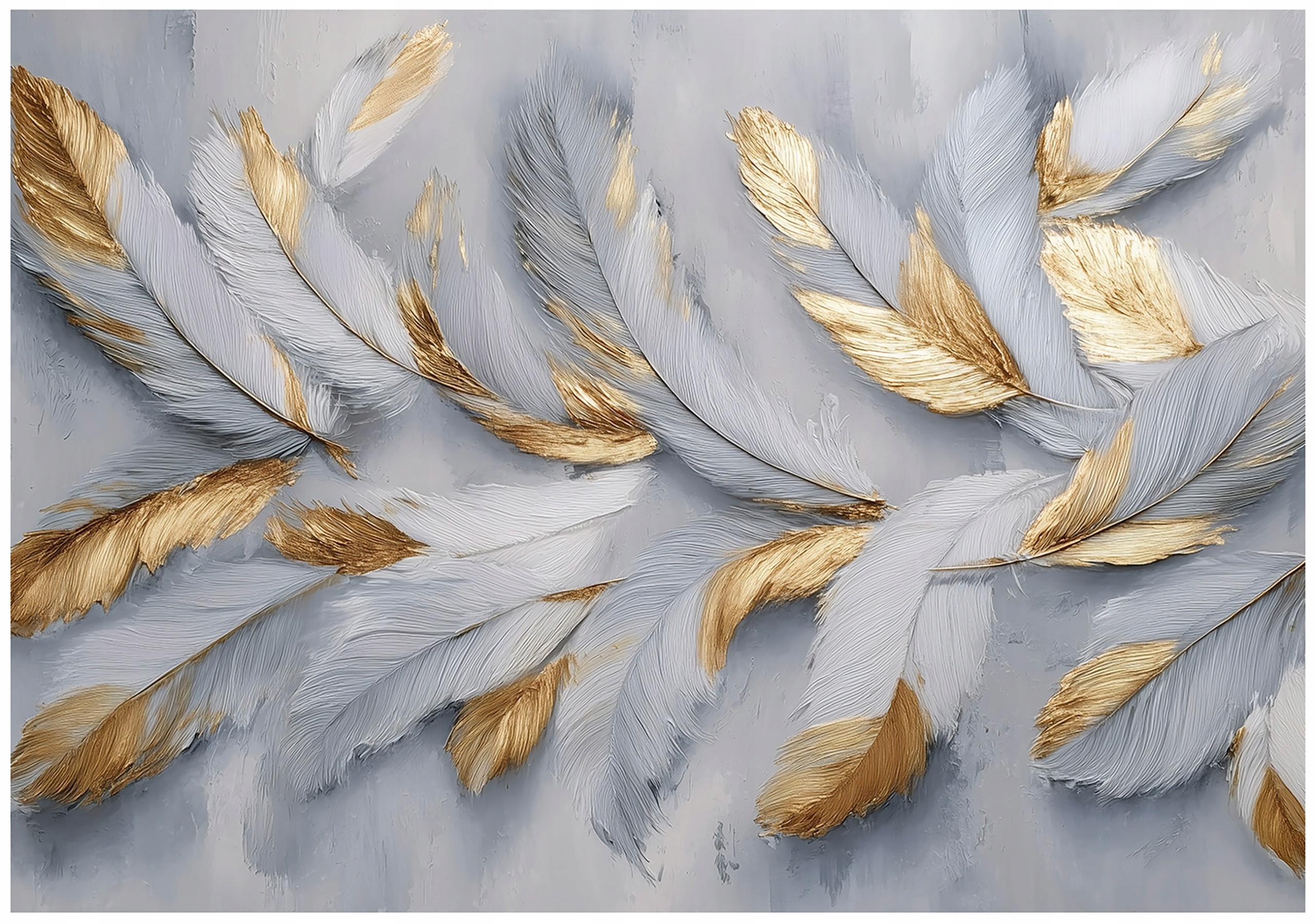 FOTOTAPETE Federn Glamour Grau 150x105 cm - Multicolor, Papier (150/105cm) - Wallarena
