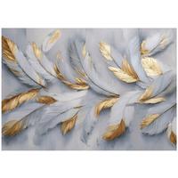 FOTOTAPETE Federn Glamour Grau 150x105 cm - Multicolor, Papier (150/105cm) - Wallarena