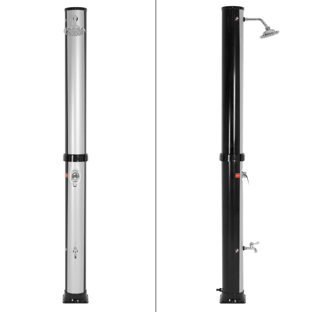 SOLARDUSCHE 35L 217 cm Silber-Schwarz rund - Silberfarben, Kunststoff (15.5/217.5/19cm) - ML-DESIGN