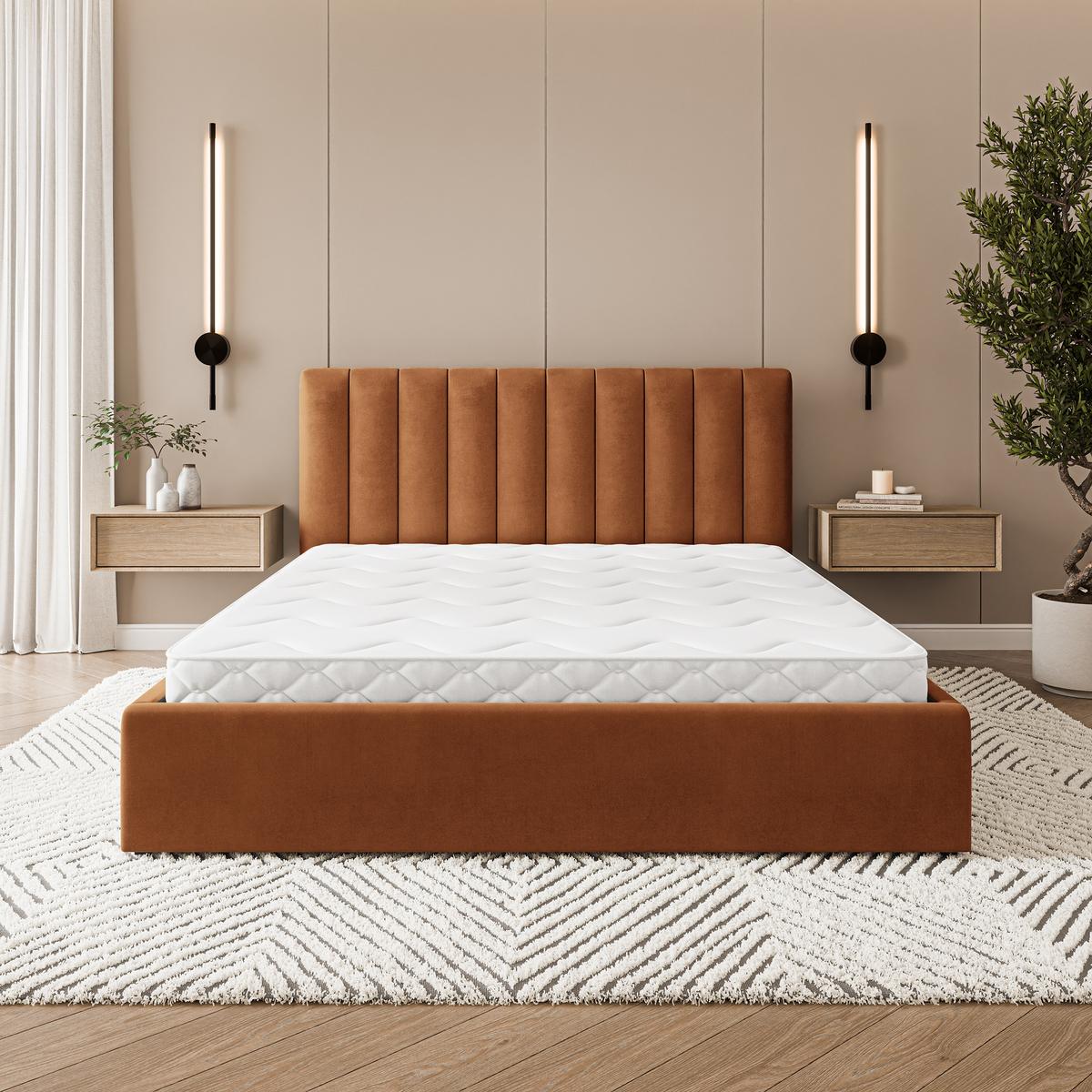 POLSTERBETT DEMERA MGV 180x200 cm mit Bettkästen - Kupferfarben - Kupferfarben, Holz (180/200cm) - MASSENO