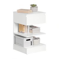 NACHTTISCH Weiß - Weiß, Holzwerkstoff (39/39/65cm) - SoBuy