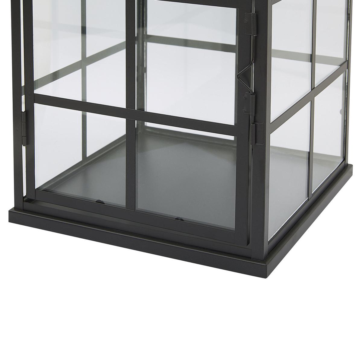 LATERNE Metall 33 cm Schwarz Bintan - Schwarz, Metall (20/33/20cm) - Beliani