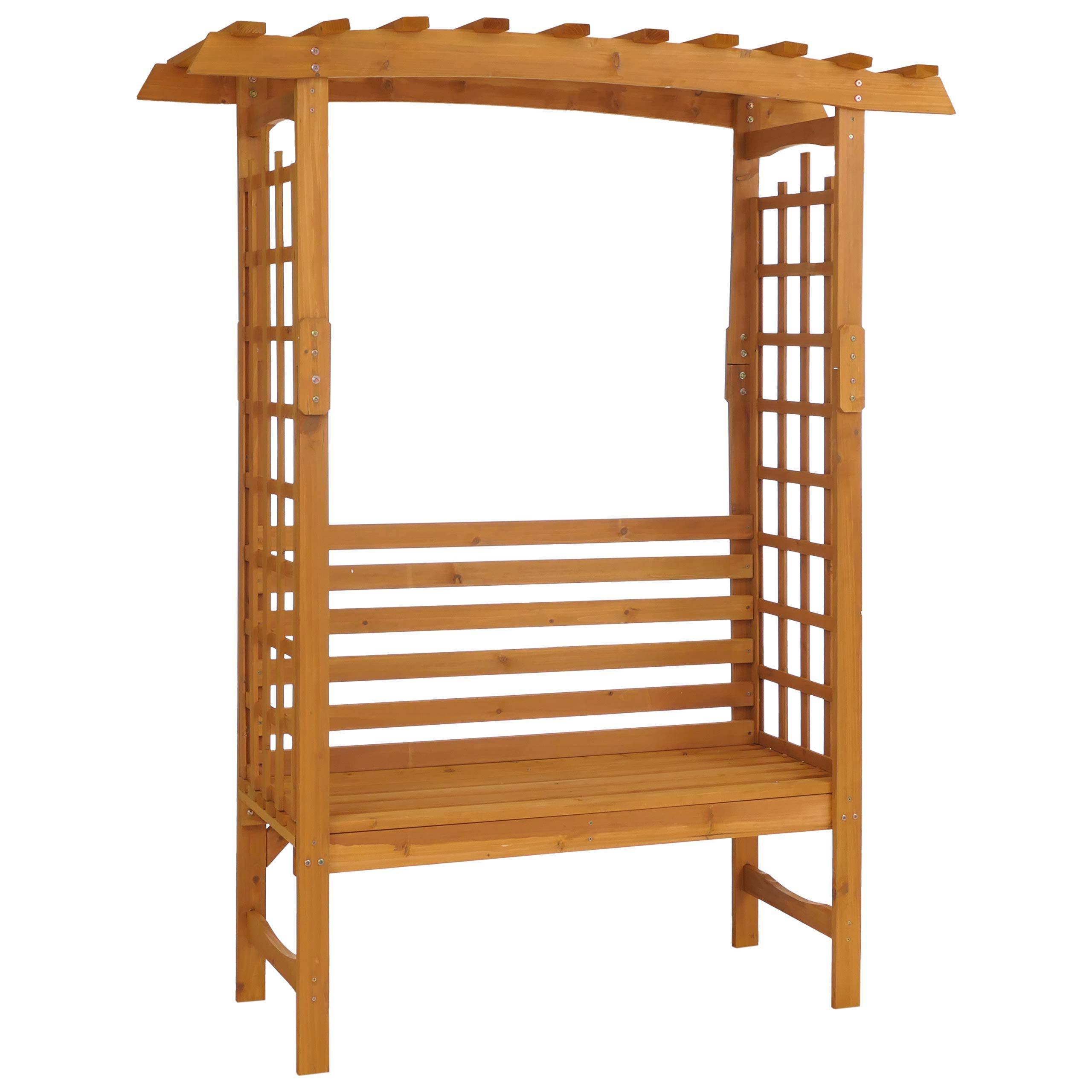 ROSENBOGEN MIT SITZBANK Braun - Braun, Holz (160/201/60cm) - MCW