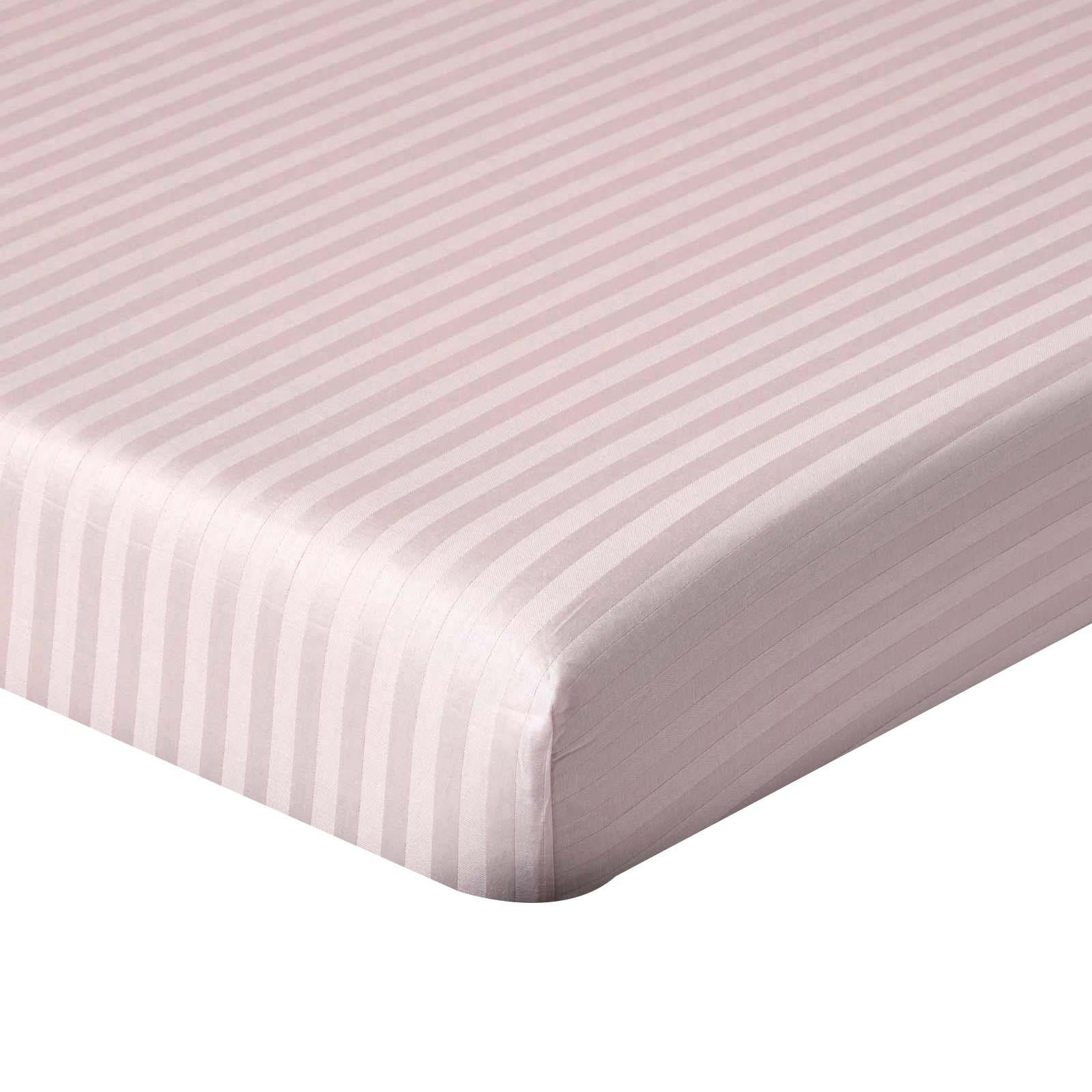 SPANNBETTLAKEN Damast gestreift, 100% Ägyptische Baumwolle - Flieder, Textil (140/190cm) - Homescapes