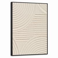 LEINWAND Bilder mit Rahmen - Muster - Abstrakt - Weiß - 60x80 - Beige, Textil (60/80cm) - MuchoWow