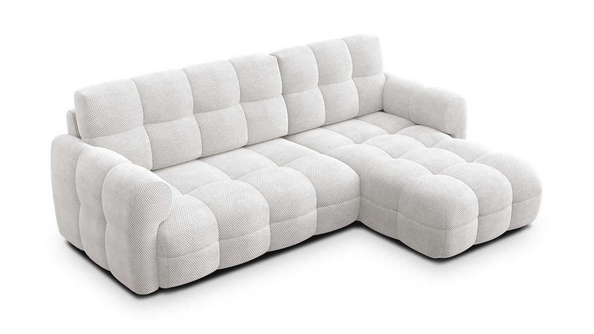 ECKSOFA MELLOW 3-Sitzer, creme - Creme/Schwarz, Holz/Textil (232/156cm) - Wozimo