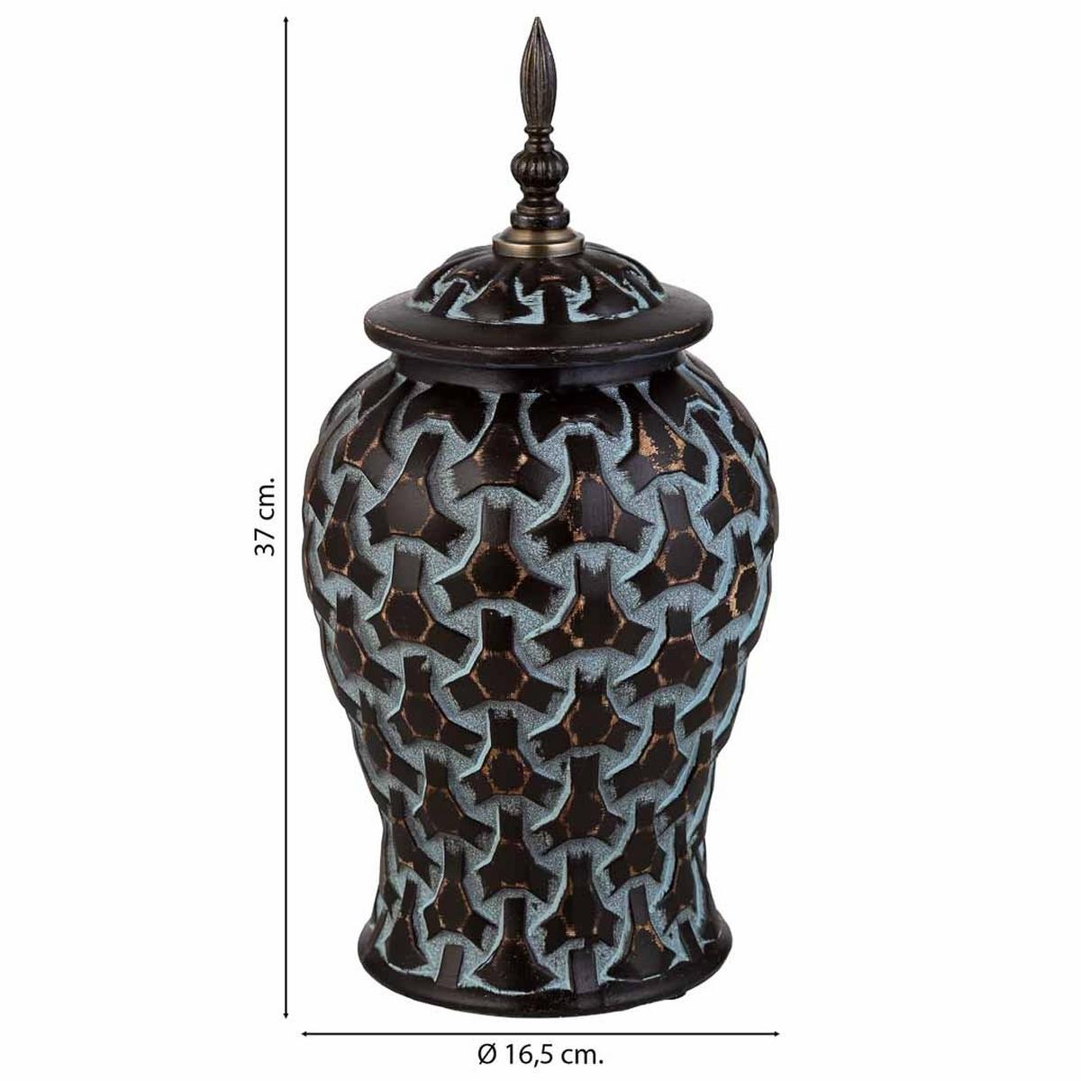 VASE aus Keramik, schwarz, 17x37cm - Schwarz, Keramik (37cm) - Wanderlust