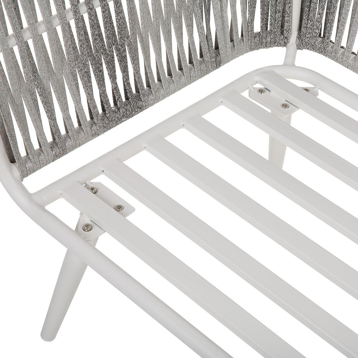 LOUNGE-SET 4-sitzer Rattan Weiß Ragusa - Weiß, Kunststoff - Beliani